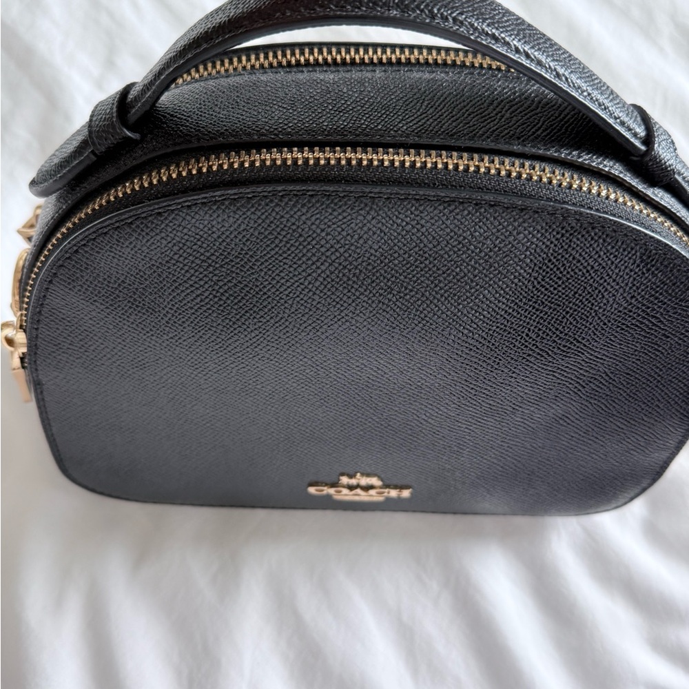Coach Black Pebbled Leather Dome Crossbody with Gold Hardware - Picture 7 of 10